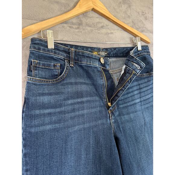 Lee Jeans Womens 32x29 Blue Relaxed Fit Straight Leg High Rise Stretch Slims - Picture 3 of 10